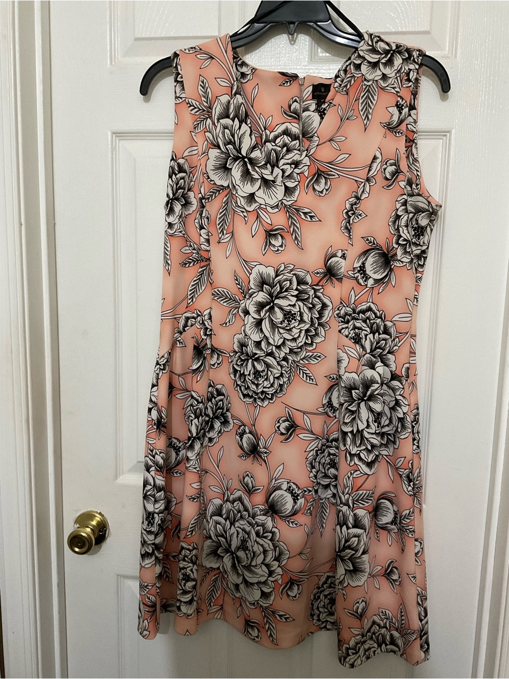 Worthington Peach and Black Floral Dress